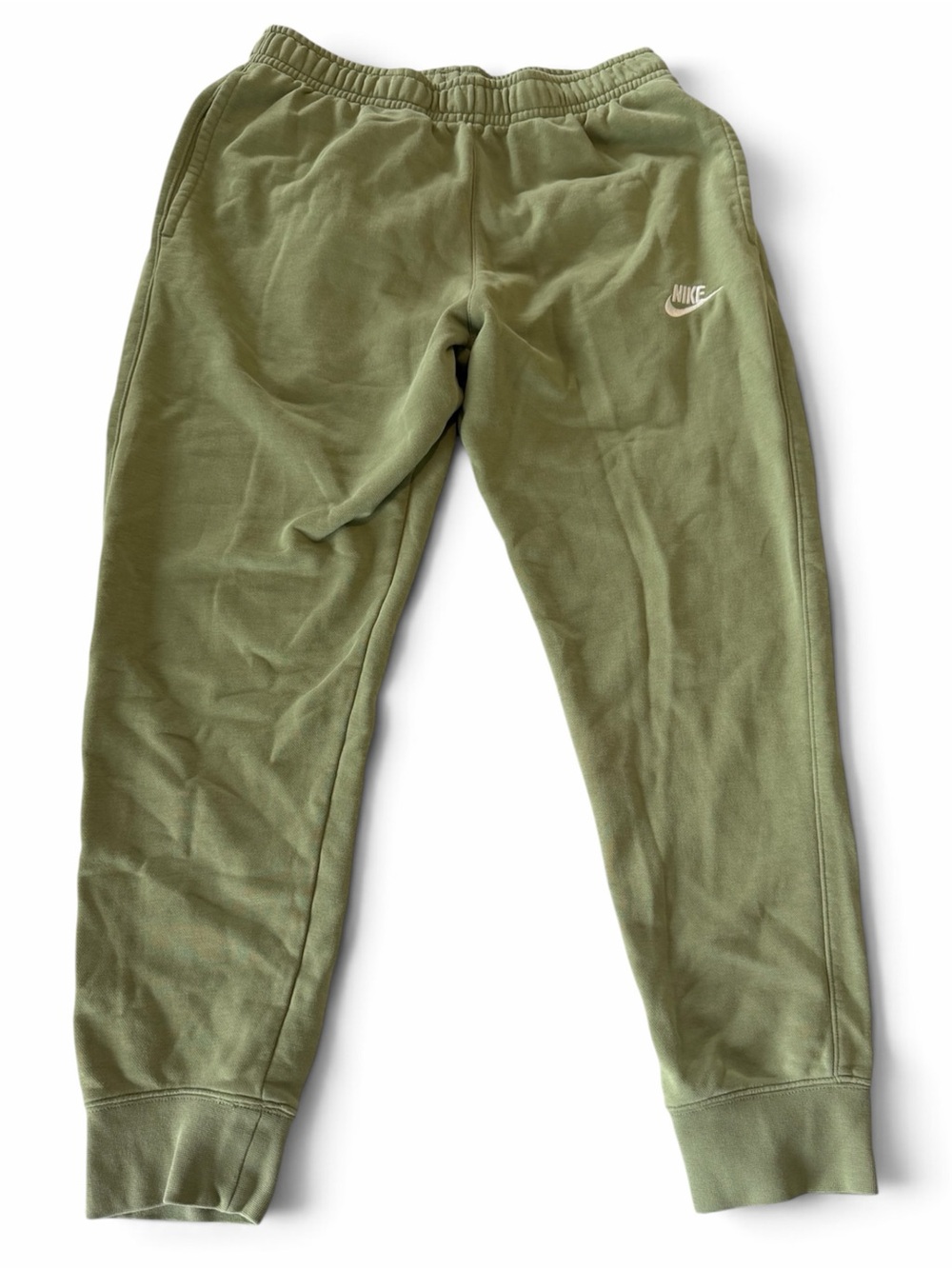 Nike Kids Olive Jogger Sweatpants with White Swoosh